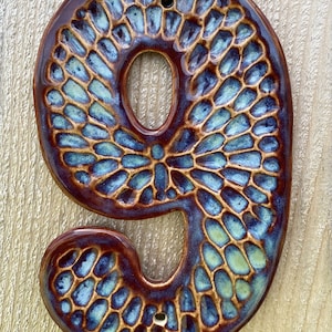 Made to order house numbers, letters numbers, address house numbers, handmade pottery, red blue ceramic house numbers, gift ceramic