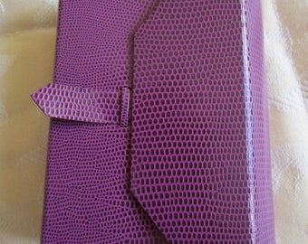 Credit cards/bank cards/store cards holders, 9 plastic pockets, hand-made, cartonnage, purple or red