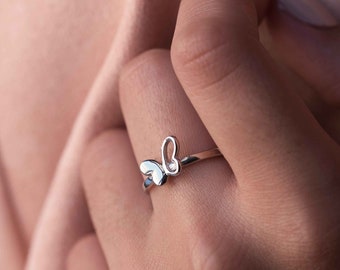 Butterfly Ring in Sterling Silver, Dainty Simple Stacking Ring