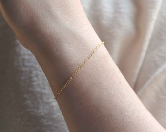 Sparkly Delicate Bracelet Minimalist Thin gold filled chain BFF gift