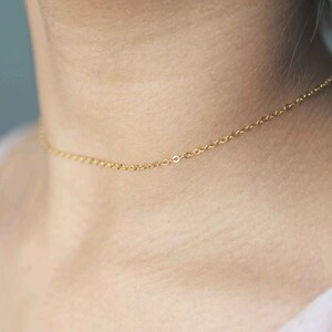 Simple Gold Choker, Rose Gold Chain, 14k Gold Filled Necklace