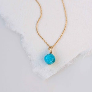 Natural Arizona Turquoise Minimal necklace, December Birthstone, Dainty Layering Birthstone Jewelry, Birthday Gift for Her, Gift for girls