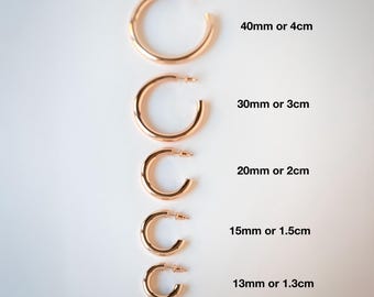 Chunky Rose Gold Hoop Earrings: Anti-Tarnish Stainless Steel