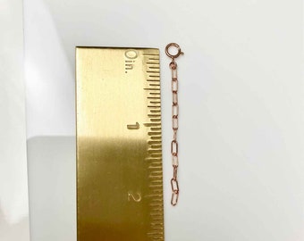Paperclip Chain extender in 14k Gold and Rose Gold Filled 2 inch, anti tarnish, waterproof jewelry, chain extender that works on most chains
