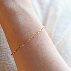 Rose Gold Chain Bracelet simple minimal layering stacking bracelet, 14k gold filled