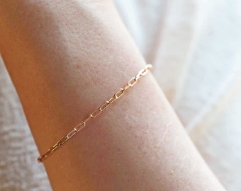 Rose Gold Filled Chain Bracelet: Minimalist Stacking Jewelry