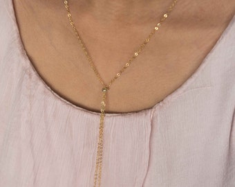 Adjustable 3-in-1 Gold Filled Necklace, Choker and Lariat