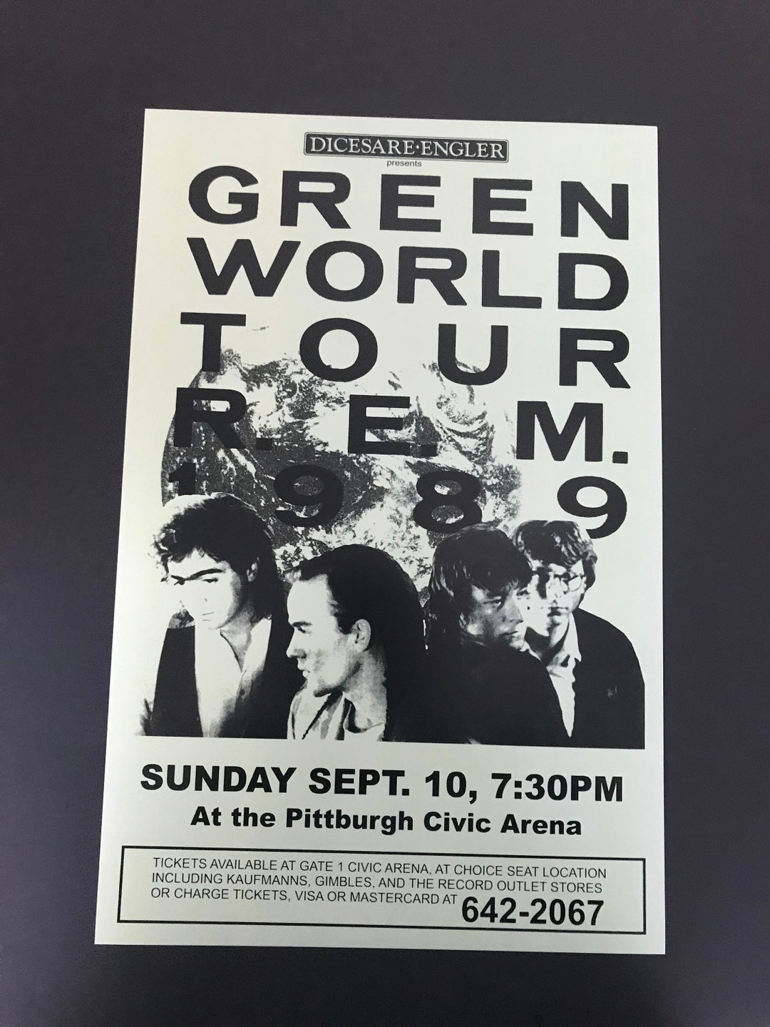 R.E.M Concert Poster Vintage Style Poster Tour Concert Poster Etsy