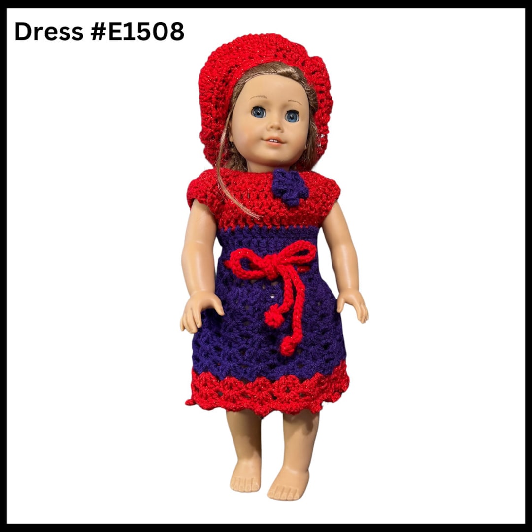 18 Inch Crocheted Doll Dress Set Ready to Wear Dress Etsy