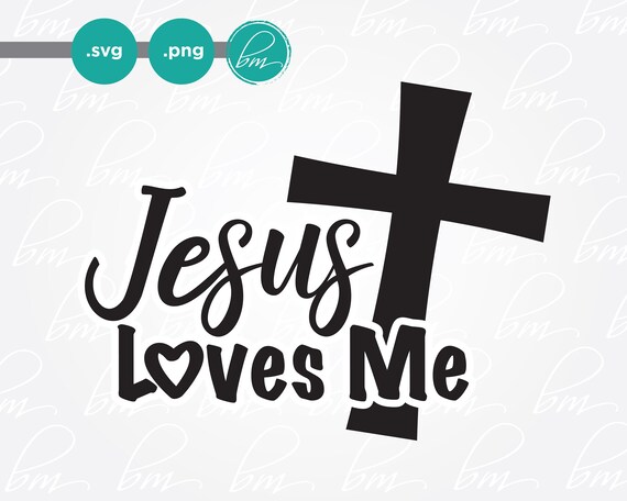 Jesus Loves Me Svg Baptism Church Book Bag Sunday School Etsy