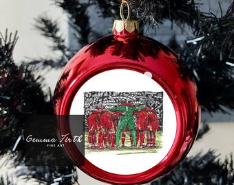 The Champions Huddle Liverpool Portraits Decorazioni natalizie fatte a mano