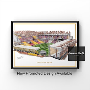 Valley Parade themed drawing | Football Prints | Birthday Gift | Football Decor | A4 A5 A3 Print | Bradford Fan Gift | Bradford Promoted