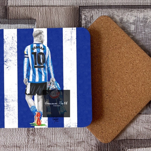 Barry Bannan inspired Drawing Coaster Handmade Hand Drawn Design