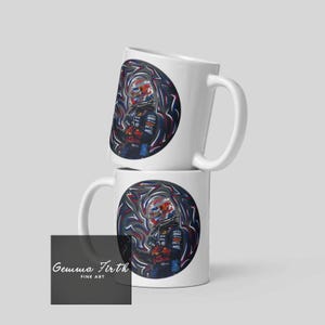 Taza con dibujo a lápiz inspirado en Max Verstappen, obra de arte original / Taza de Fórmula 1 / Taza de deportes de motor / Regalos de coches /