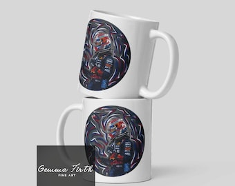 Max Verstappen Inspired Pencil Drawing Mug Original Artwork | Formula One Mug | Motorsport Mug | Car Gifts |