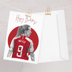 Carte d'anniversaire dessin au crayon Beth Mead format A5 CARTE MARTEAU faite main