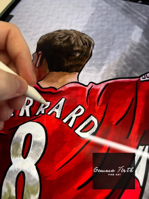 Drawing of Steven Gerrard Inspired Print A4 A5 A3 Liverpool Themed