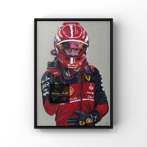 Color Buntstift Zeichnung von Charles Leclerc A4 A5 A3 UNGERAHMT DRUCK | Formel 1 | F1 Dekor | F1 Poster | Leclerc Poster |