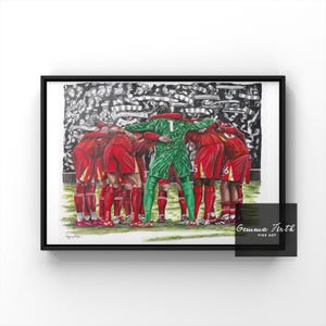 The Meisters Huddle italienische Fußball Fans 24/25 Print A5, A4, A3 Fußball Poster, Fussball Fan Geschenk
