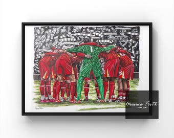 The Champions Huddle Liverpool Champions 24/25 Print A5, A4, A3 Football Poster, Liverpool Fan gift