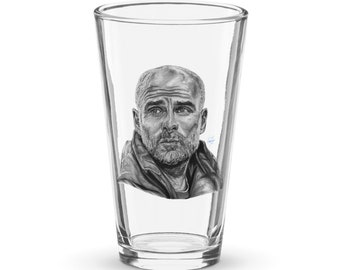 Pep Guardiola Drawing Shaker pint glass Original Artwork