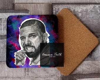 Berömd sångare Drizzy Coaster rappare originalkonstverk originalteckning