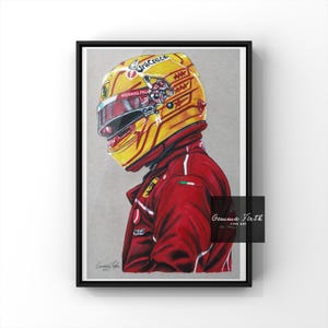 Dibujo a lápiz de color de Lewis Hamilton A4 A5 A3 IMPRESIÓN SIN MARCO / Fórmula 1 / Decoración F1 / Póster F1 / Póster de Hamilton /