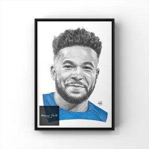 Reece James Drawing print A4 Original Artwork | Football Prints | Birthday Gift | Football Decor | Christmas Gift |