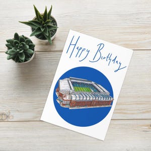 Ibrox Drawing Birthday Card | Christmas Card | A5 Size Handmade HAMMER CARD | Gers