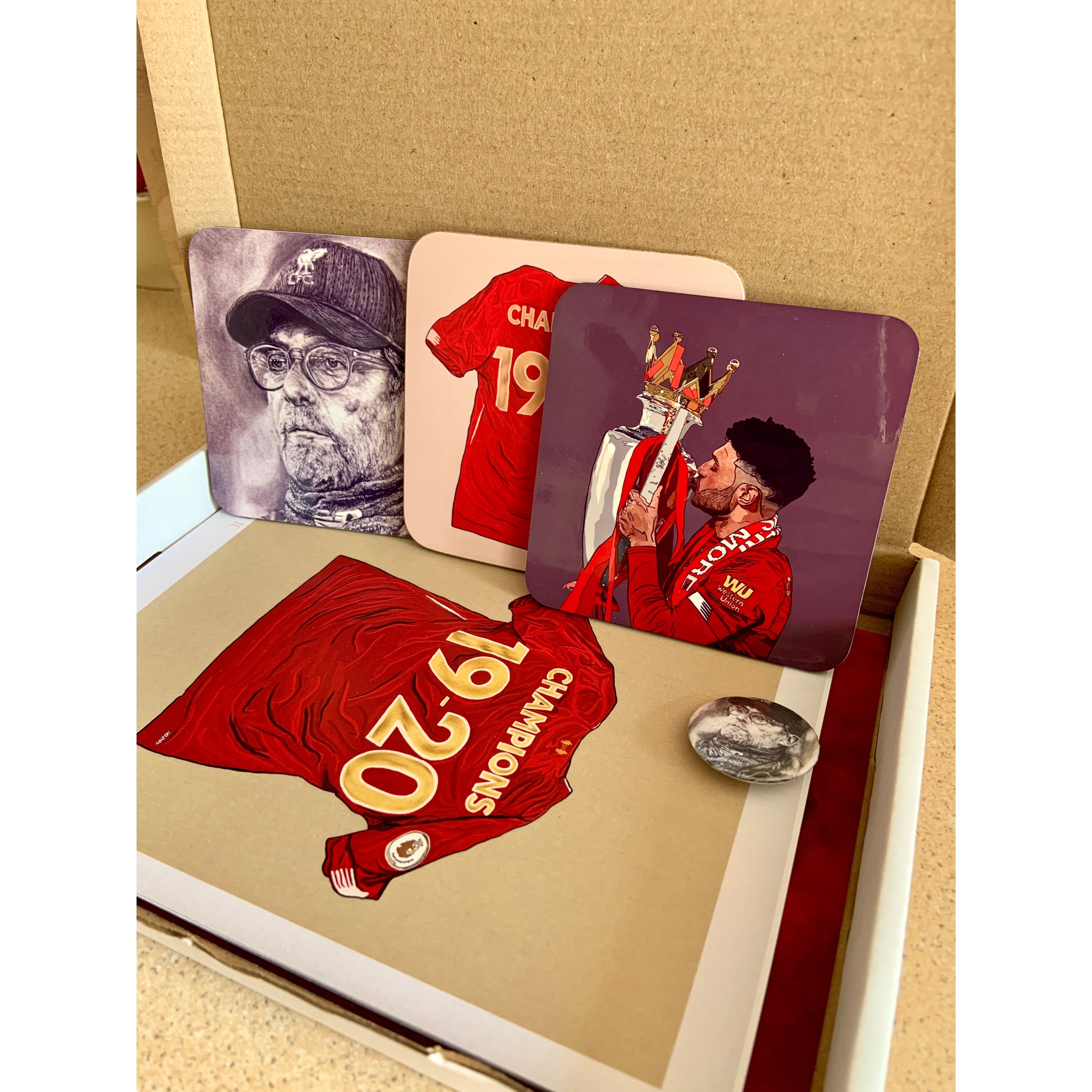 Liverpool FC Christmas Gift Set Coasters Art Prints Badge Etsy UK