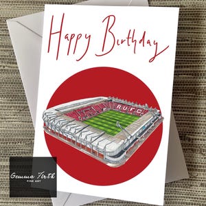 Carte d'anniversaire de dessin de stade de Rotherham | CARTE DE MARTEAU faite main de format A5 |