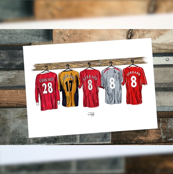 Steven Gerrard Themed Career Dressing Room Kit Print Hand