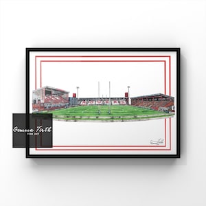 Robins Stadium inspired drawing | Rugby Prints | Rugby League Decor | A4 A5 A3 Rugby Print | Hull Rugby League