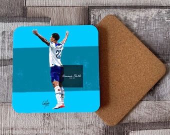 Posavasos Jude Bellingham con dibujo digital original hecho a mano con temática de Inglaterra