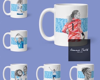 England Women Inspired Pencil Drawing Mug Original Artwork