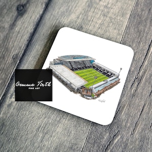 Craven Cottage Stadium Inspired Drawing Coaster Handmade Hand Drawn Design | Football Coaster | Football Stadium Gift | Football Decor