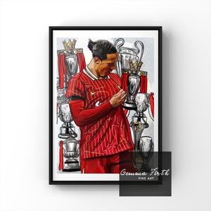Impresión con ilustración digital inspirada en el trofeo Skipper Virgil Van Dijk