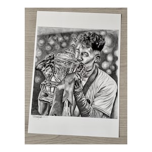 Roberto Firmino Print Hand Drawn Design A4 Original Artwork Liverpool | Football Prints | Birthday Gift | Football Decor | Christmas Gift |