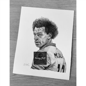 Mo Salah Drawing A4 Print Liverpool themed art | Football Prints | Birthday Gift | Football Decor | Christmas Gifts |