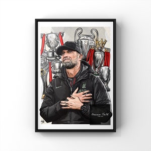Impresión de ilustración digital inspirada en el trofeo de Jürgen Klopp