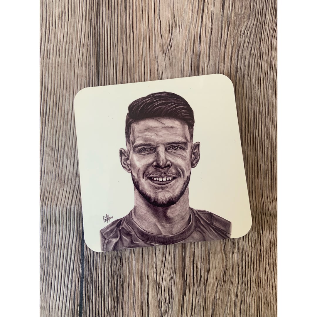 Declan Rice Coaster Original Drawing Hand Drawn Design West Ham Themed ...