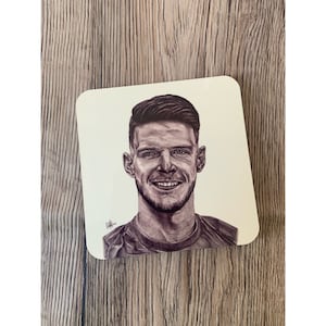 Declan Rice Coaster Original drawing hand drawn design West Ham themed