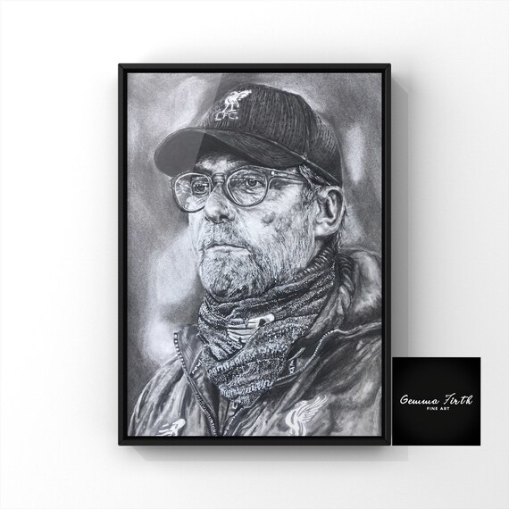 Liverpool Fc Print Jurgen Klopp A4 Hand Drawing Print Etsy