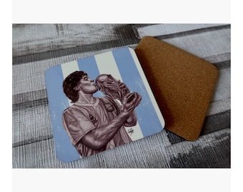 Posavasos Maradona Diseño original Obra de arte original