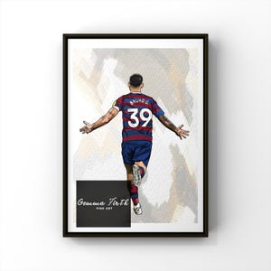 Tekening van Bruno Guimares (A4, A5, A3), potloodtekening afdrukken | Voetbalafdrukken | Verjaardagscadeau | Voetbaldecoratie | Kerstcadeaus|