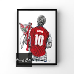 キム・リトルにインスパイアされたプリント鉛筆画ポスターオリジナルアートワークサッカー選手の絵、アーセナルファンへのギフト、女子サッカーポスター、女子スポーツ