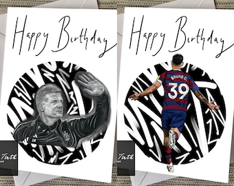 Geordie Football Inspired Birthday Cards A5 Size Handmade