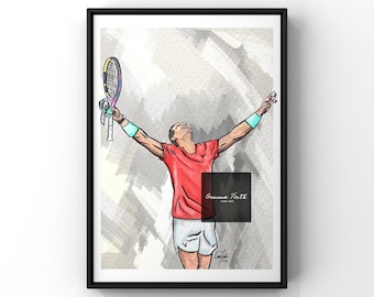 Drawing Of Nadal Inspired Drawing print A4 Original Artwork