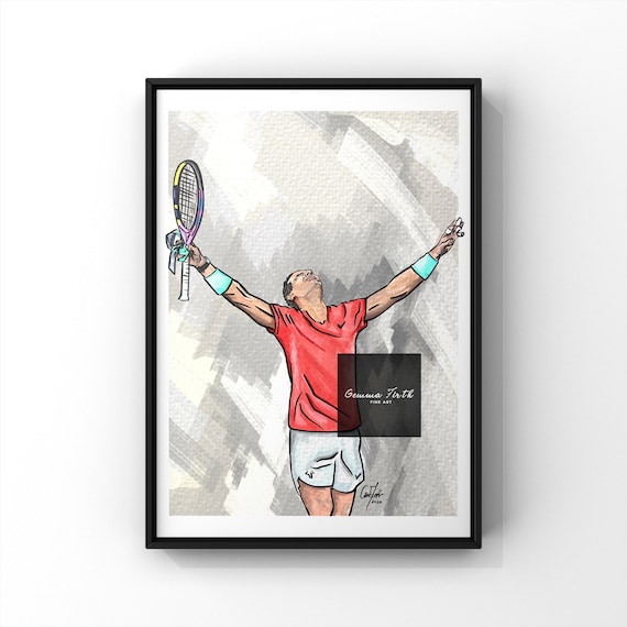 Tenis Rafa Nadal Shop Mascarillas Rafael Nadal Original Art Poster Poster  Canvas España