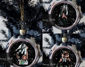 Geordie Pencil Portraits Christmas Baubles Handmade